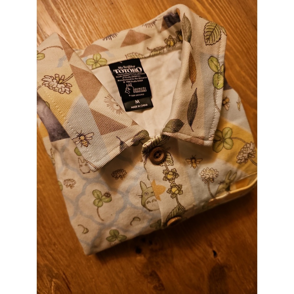 "Our Universe Studio Ghibli My Neighbor Totoro Patchwork Button Up Shirt Medium